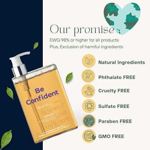 WithBecon BeConfident Shampoo - Gentle and Effective Hair Loss Solution for Dry + Oily Combination Scalp (12.17 fl oz) — view 3