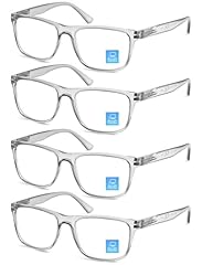 4 Pairs of Transparent Gray Reading Glasses