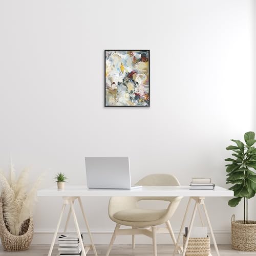 Affiche encadrée design abstrait blanc déco murale moderne 20 x 16 cm