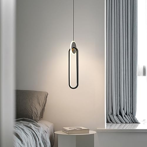Lámpara de techo de diseño nórdico minimalista LED en negro mate 3