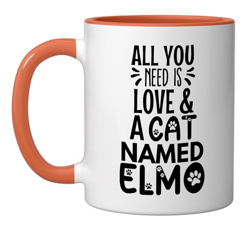 Elmo Design Love Ceramic Mug Orange/White
