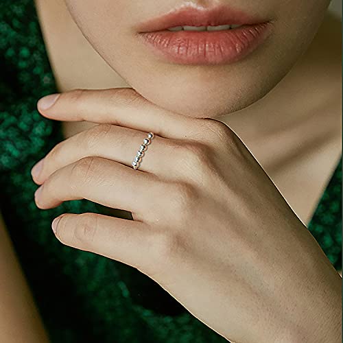VQYSKO Anti Anxiety Rings for Women, Anxiety Relief Rings Gold Fidget Ring Fidget Spinner Anxiety Ring for Girls Men, size 5-12 (Silver, 11) - Thumbnail 2
