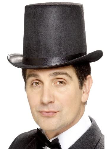 Smiffys Stovepipe Topper Hat Felt With Band - Black #TOP1