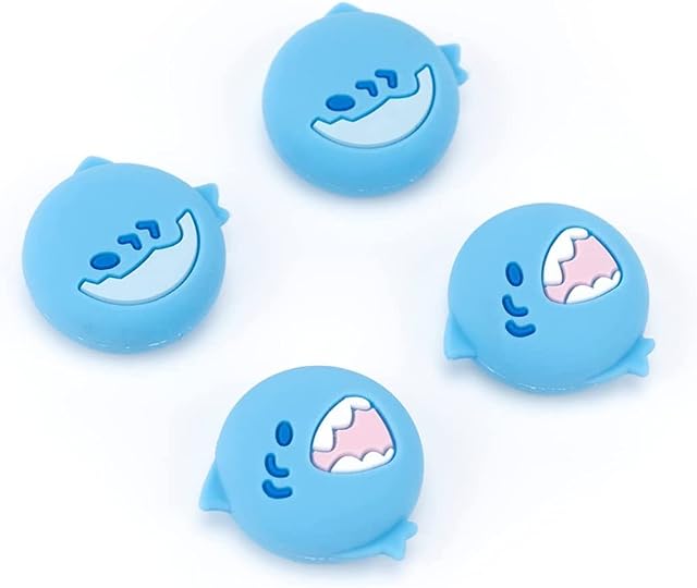 GeekShare Śliczne silikonowe nakładki na kciuk Joycon, pokrywa joysticka kompatybilna z przełącznikiem Nintendo/OLED/Switch Lite, 4 szt. - Baby Shark