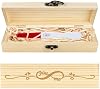 Caja Recuerdo de Prueba de Embarazo CHGCRAFT Infinite Loop, Caja de Madera de Amor You & Me con Candado y Cinta de Rafia, Grabado Calado Regalo de Anuncio para Cumpleaños Aniversarios, 8x2x1.2 Pulgadas 2