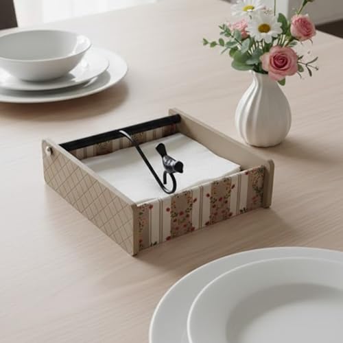 Image of Home Sparkle Napkin Storage - 1 Pack Table Napkin Holder Tray for Indoor & Outdoor Use | Kitchen, Dining, Restaurant & Home Decor