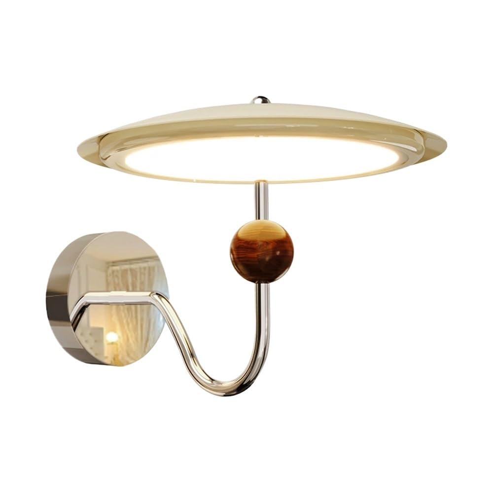 Lampada da parete Frisbee color crema, lampada da parete in metallo ultrasottile con paralume in acrilico, lampada da parete a LED da 12 W - 3 colori