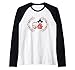 Muñeca japonesa - Kokeshi y Maneki Neko Cat Camiseta Manga Raglan