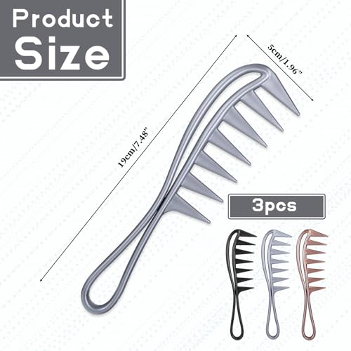 3 Peines de Dientes Anchos para Cabello Rizado miniatura 2