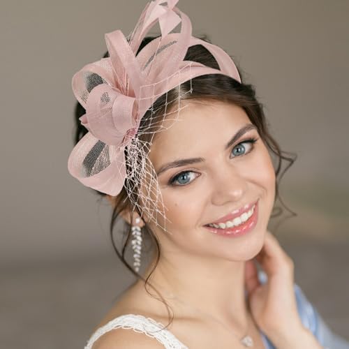 Fascinador para mujer elegante para fiesta de té miniatura 6