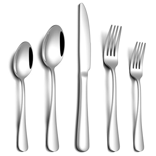 PHILIPALA 20 Piece Silverware Set, Stainless Steel Flatware Set for 4 Food Grade...