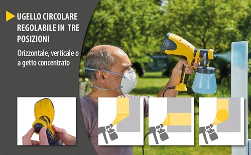 Wagner Pistola a Spruzzo Wood&Metal Sprayer W 100, per Smalti e Velature- Ambiente Interno/Esterno, Resa 5 M²-12 Min, Capacità 800 Ml, 280 W - 3
