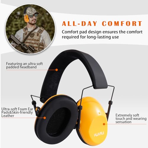 HUARUI Ear Protection noise cancelling headphones For Adults, Children, Sensory Autism Hearing Protection Safety Earmuffs - Image 4