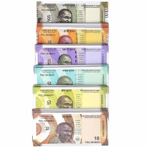 Image of Fake Money 30 x 6 Units Set 180 Note for Kids Learn Money Skills Dummy Note Nakli Note Set All New 10 | 20 | 50 | 100 | 200 | 500 Artificial Playing Currency - Multi Color by 4GX