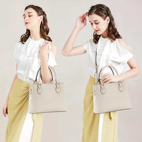 Image of CHICAROUSAL Purses and Handbags for Women Leather Crossbody Bags Women's Tote Shoulder Bag (CC BW Light Grey)