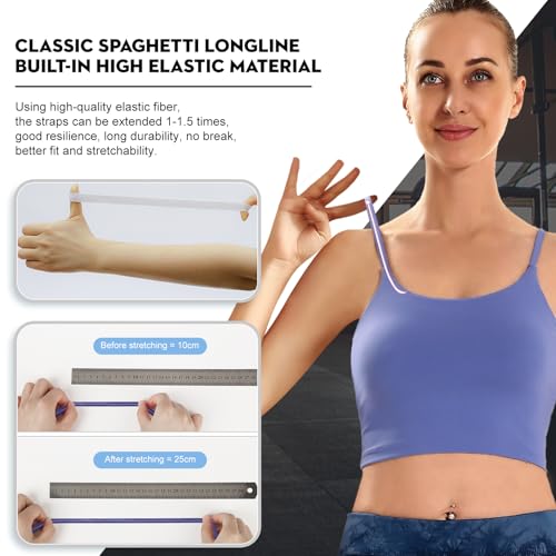 Image of ECOPARTY Wirefree Padded Yoga Sports Bra for Women - Moisture Wicking Quick Dry Workout Crop Tank Camisole