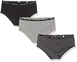 pologne capitale folgt Marc O’Polo Body & Beach Damen 3er Pack Hipster Panties Slip, Schwarz (Blauschwarz 001), 38 (Herstellergröße: M)