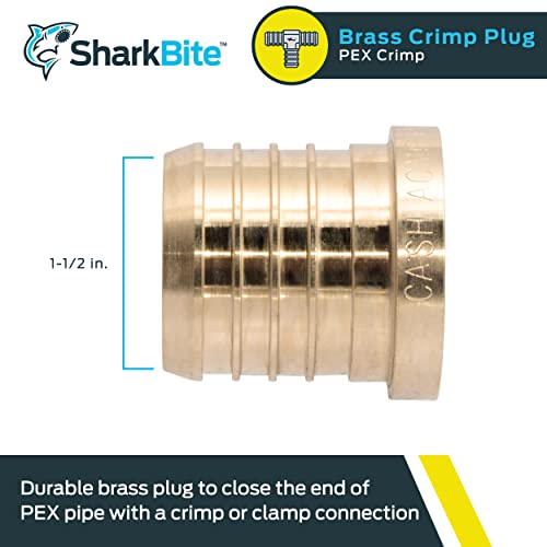 Cosses à sertir SharkBite UC0441 en laiton pour raccordement de tubes