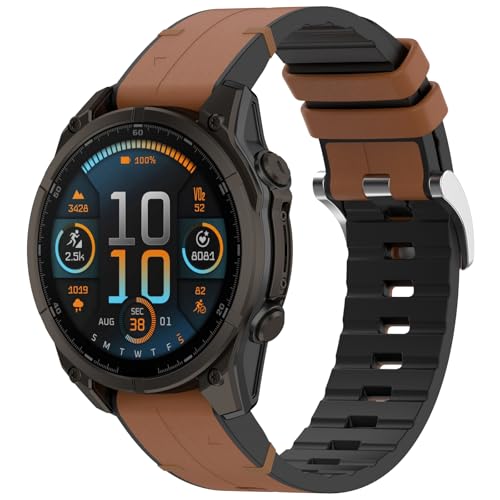 Bracelet montre connecté Tactix8 47mm ajustable en silicone noir avec fixation rapide 22mm