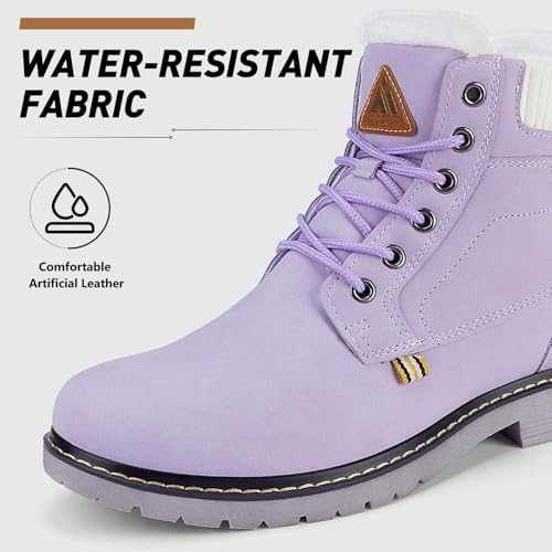 Image of Mishansha Snow Boots for Women - Waterproof Winter Hiking Boots with Warm Fur Lining, Anti-Slip Sole, Insulated Outdoor Cold Weather Booties