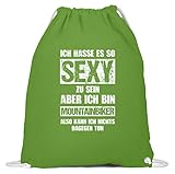 shirt-o-magic Mountainbike: Sexy Mountainbiker - Baumwoll Gymsac -37cm-46cm-LimettenGrün