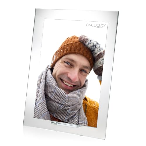 Omodomo - Marco De Cristal Para Fotos De 10 X 15 Cm Hecho A Mano En Italia. Portafotos De Mesa Ice, Idea De Regalo Única Para Aniversario, Boda, Graduación, Boda De Oro Y Ocasiones Especiales.
