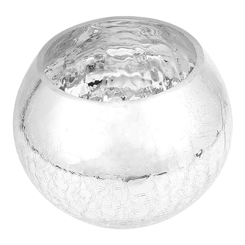 Cabilock Jarrón De Vidrio Esférico Plateado De para Decoración De Bodas y Fiestas Centro De Mesa Floral