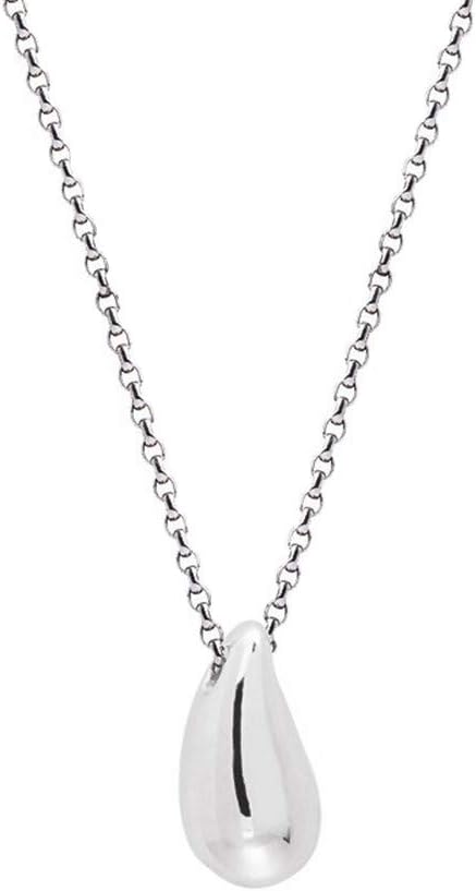 Dainty Teardrop Necklace for Women Girls Sterling Silver Minimalist Simple Tiny Oval Bead Beans Pear-Shaped Pendant Choker BFF Necklace Fashion Adjustable Chain 18" Jewelry Wedding Birthday Gift