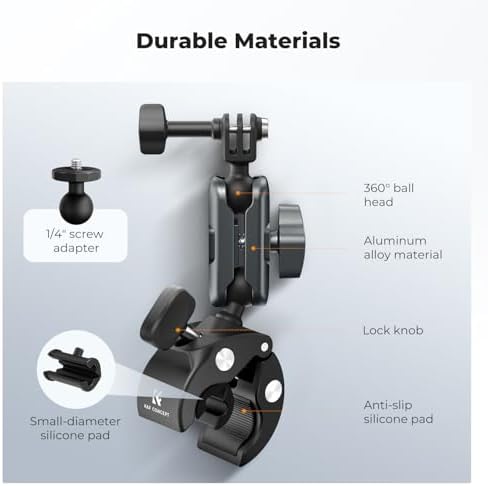 K&F CONCEPT Bike Motorcycle Handlebar Mount with 360° Dual Ball Head - 5