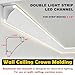 Innovz Aluminum Ceiling Trim Molding with LED Diffuser Channel, Crown Moulding Wall/Ceiling Cornice Indirect Lighting, LED Strip Lights Cove Housing Track(3 Meters/9.8 ft)