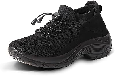 STUNAHOME Women's Black Comfort Wear Walking Shoes: Everyday Ease & Classic Style