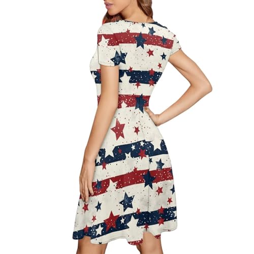 Image of Biyejit Women's Summer Casual Short Sleeve T-Shirt Swing Dress Crew Neck Plus Size S-4XL