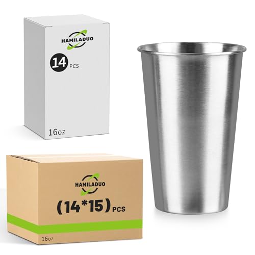 Best Wine Tumblers for Durability and Style: Top Picks Reviewed 3 HAMILADUO 210Pack 16 oz Stainless Steel Pint Cups,Stainless Steel Cup,Pint Cup Tumbler,water Tumbler,Stackable,Reusable,BPA Free, (210)