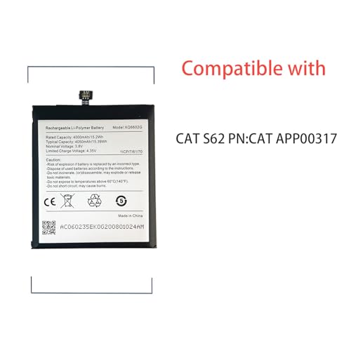 Batterie XQ6602G de rechange pour smartphone Cat S62 - 5