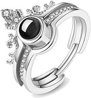 occasion the perfect gift shope Copper and Cubic Zirconia Silver Ring for Women I Love You in 100 Language Women Ring Valentine Gift (B09QWWQDY2) Amazon Price History, Amazon Price Tracker