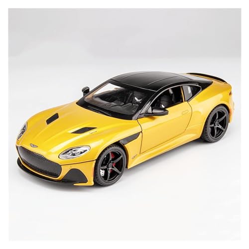 Image of 1:24 Alloy Die Cast Metal Car Scale Model Aston Martin Metal Diecast Car Pullback with Sound Light Toy Car for Kids Best Gifts Toys for Boys. (Yellow)