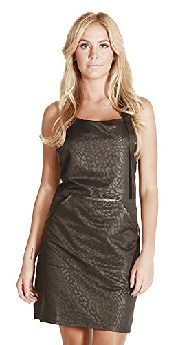 Ladybird Line 130 Black Leopard Print Lightweight Water, Bleach and Hair Resistant Apron, Ideal for Hair Stylists, Beauty Professionals and Home and Kitchen, Faux Leather Trim, One Size Fits Most