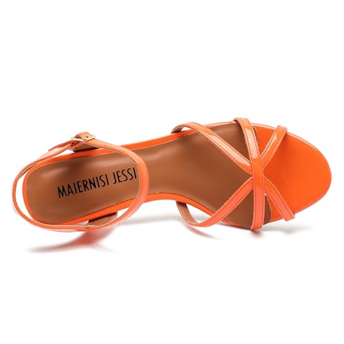 Image of MAIERNISI JESSI Unisex Men's Women's Strappy Sandals, Kitten Heel, Slingback, Open Toe, Dress Shoes