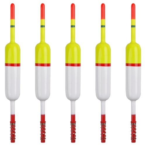 SILANON Slip Bobbers Fishing Floats and Bobbers Balsa Wood Slip Bobbers Floats Spring Bobbers for Crappie Catfish Trout Panfish Walleyes Fishing Bobbers 10pcs