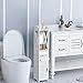 Mobiletto per WC da Bagno, Scaffale da Bagno in Legno, 80 x 15,5 x 15,5 cm, Colore: Bianco