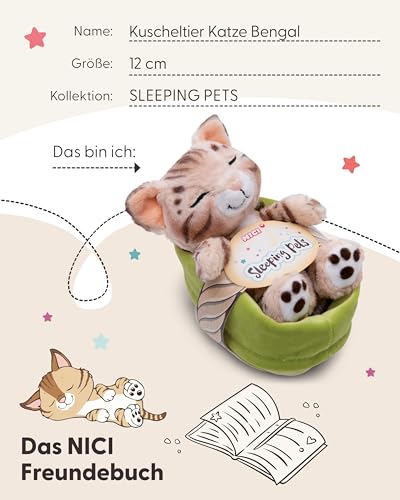 Kuscheltier Katze Bengal 12cm schlafend im