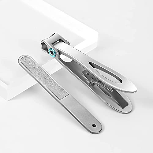 Image of FVION Nail Clippers Set, Toenail Clipper Trimmer for Thick Nails, 16mm Wide Jaw Open Nail Cutter for Fingernails and Toenails With Nail File for Men and Women