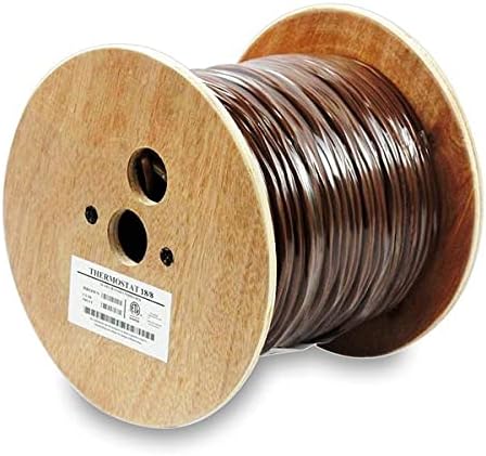 250Ft 18/8 Unshielded CMR Thermostat Cable Solid Copper PVC, 1 Pack