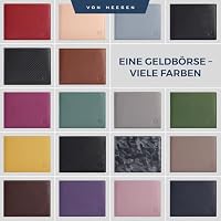 VON HEESEN Leder Geldbörse RFID Schutz I Echtleder Geldbeutel für Damen & Herren I Portemonnaie Brieftasche Wallet Portmonee (Pink) – Ansicht 8