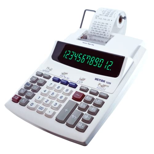 Victor 1226 Thermal Printing Calculator, 12-Digit Display, 8.0 Lps Printing Speed, Off-White #TOP2