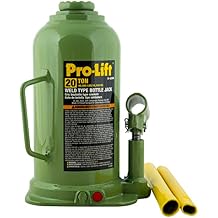 Pro-Lift Welded Bottle Jack 20 Ton - 40,000 Lbs Capacity Hydraulic Lifting with Side Pump Two-Piece Handle