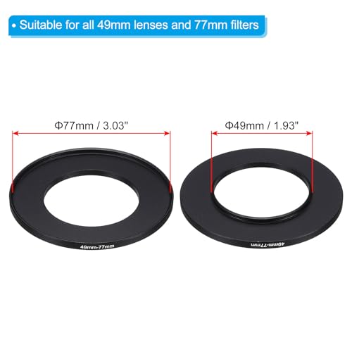 PATIKIL 49mm-77mm Metal Step Up Ring with Cleaning Cloth - Image 2