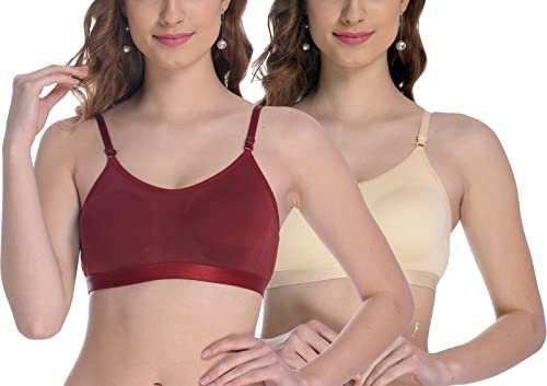 Image of FIMS - Fashion is my style Women Cotton Sports Bra for Gym, Yoga, Running Bra for Girls, Racer Back, Full Coverage, Multicolor, Cup B, See Main Image to Check How Many Bra You Will Get