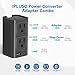 220v to 110v Voltage Converter US to Europe, Power Converter Adapter Combo (Black)