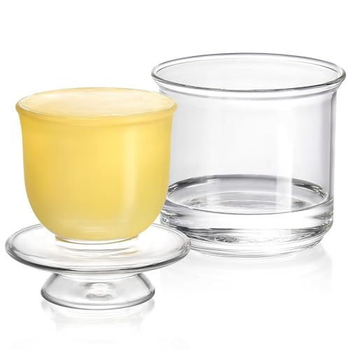 Hekeieon Butter Crock, Elegant Crystal Glass French Butter Dish for